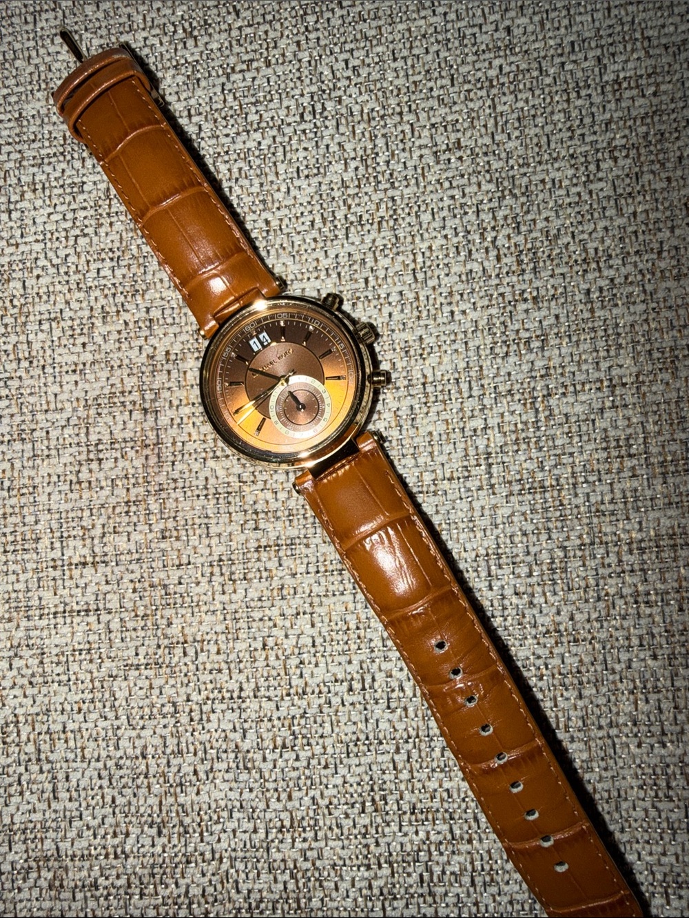 Michael Kors Brown Leather Strap Chronograph Watch